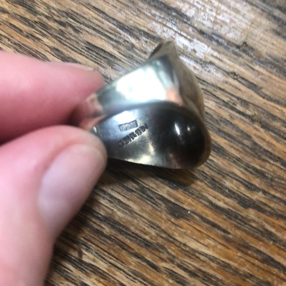 Vintage Sterling Silver Sand Cast Mexican Ring - Picture 2 of 3